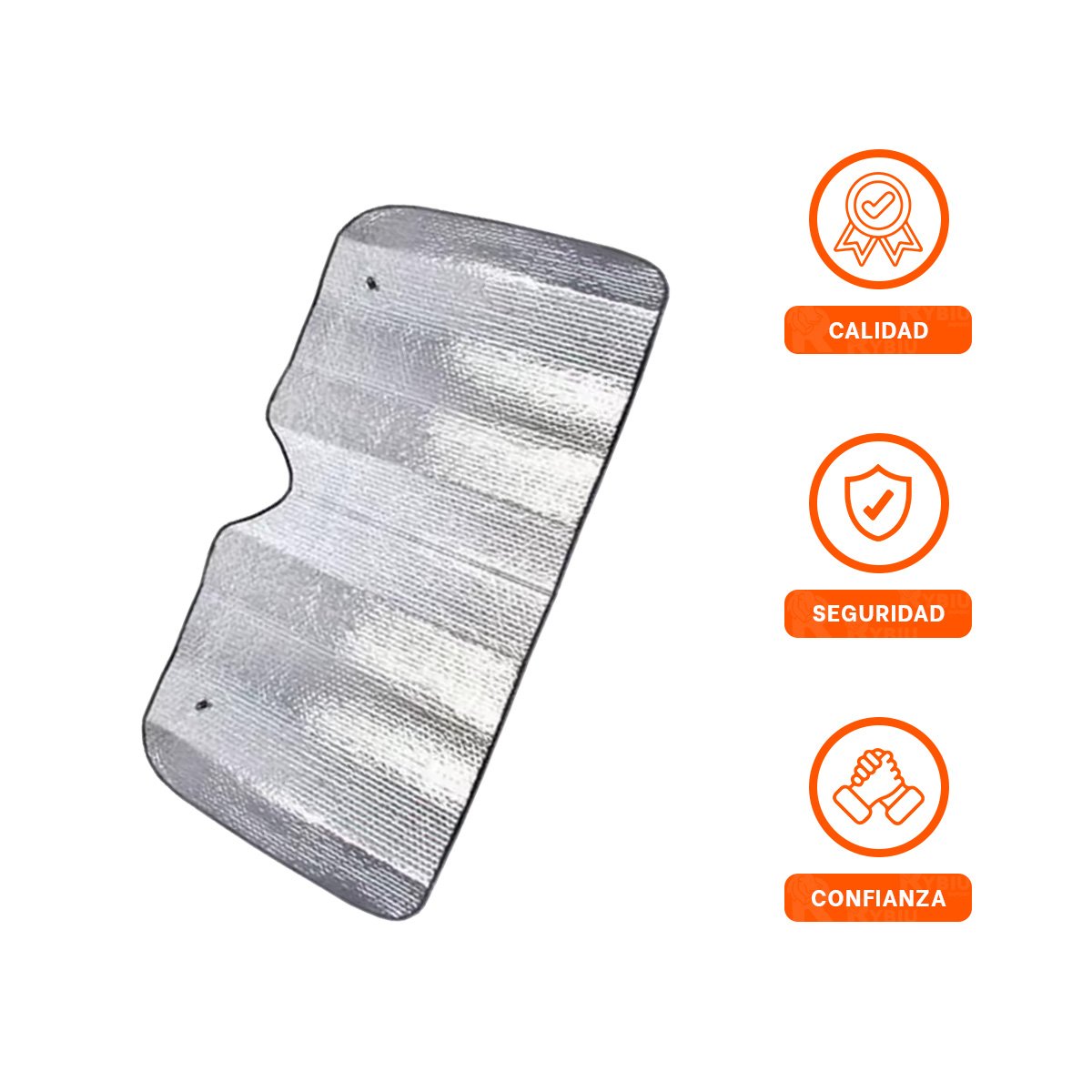SOMBRILLA REFLECTIVA PARA AUTO 130X70CM CON PROTECCION DEL TABLERO Y PANEL YSTICKY - 5