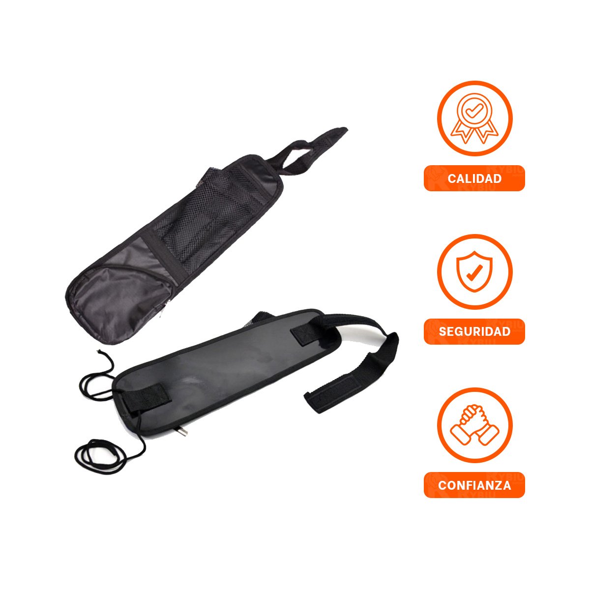 ACCESORIO LATERAL PARA ASIENTO DE AUTO NEGRO CON ESPACIOS FUNCIONALES YSTICKY - 5