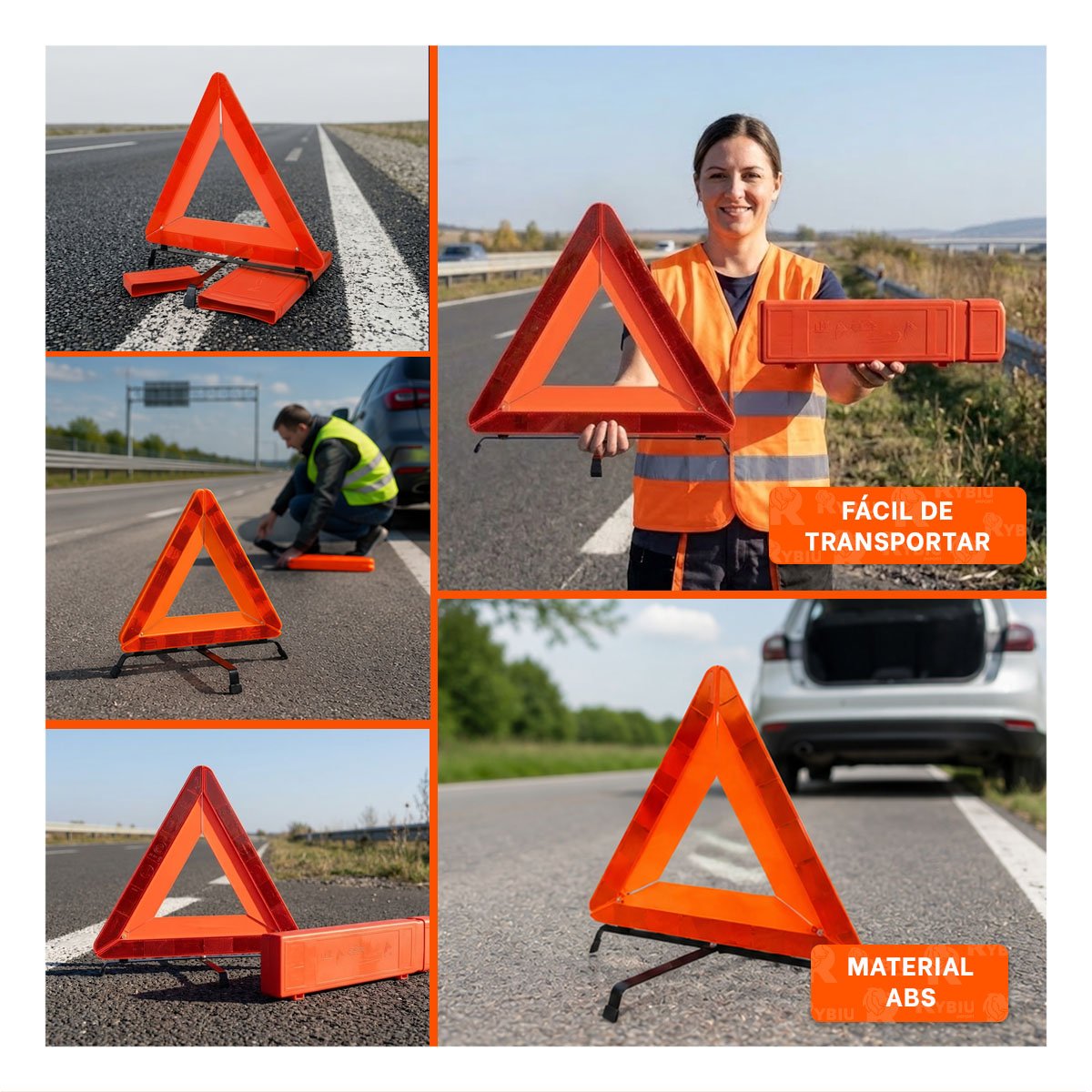 SENALIZADOR PREVENTIVO 40 CM NARANJA PARA CONTROL DE TRANSITO YPAPEL REGALO - 3