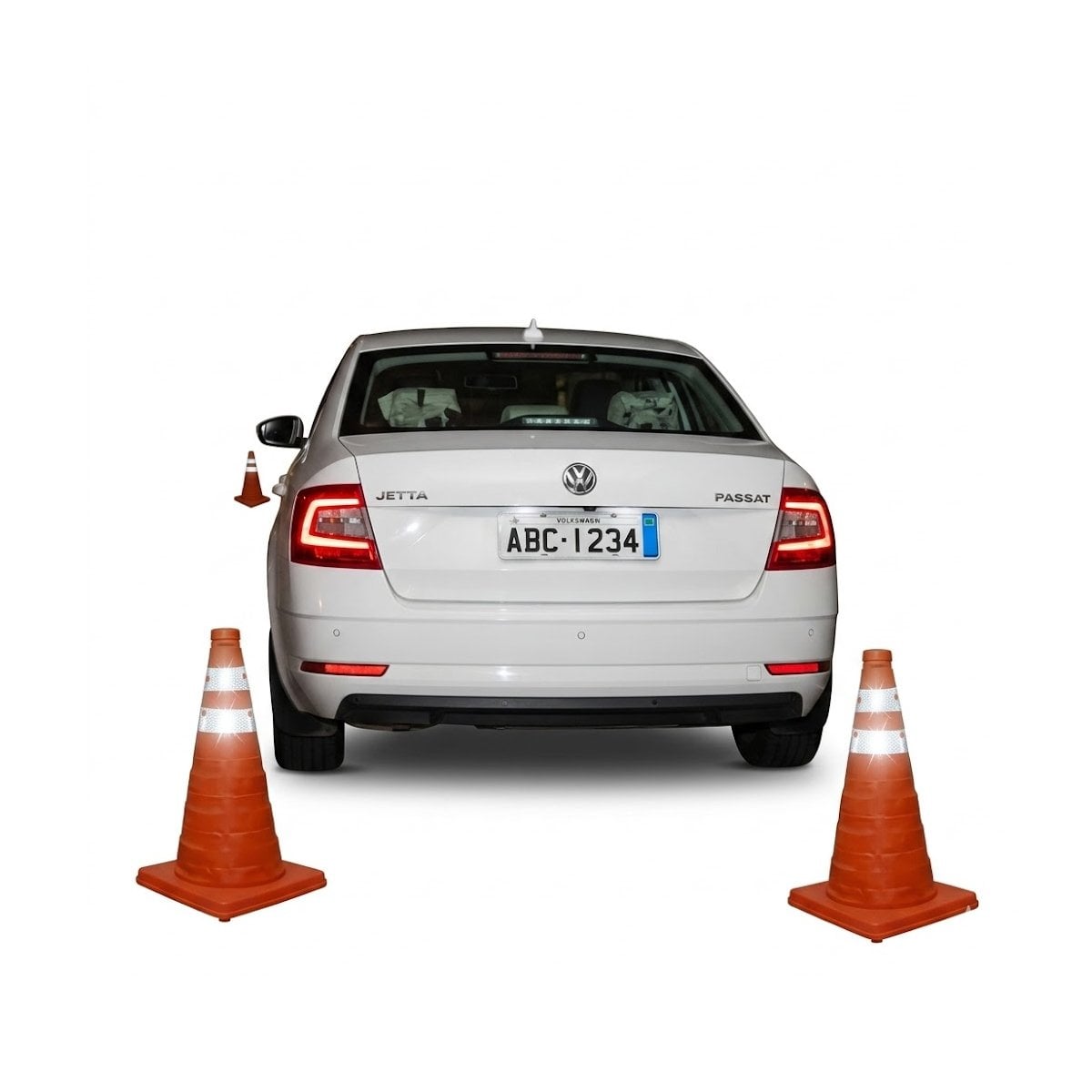 PACK2 MARCADOR DE SEGURIDAD COLOR NARANJA 45 CM PARA USO VIAL YREGALO STICKER - 2