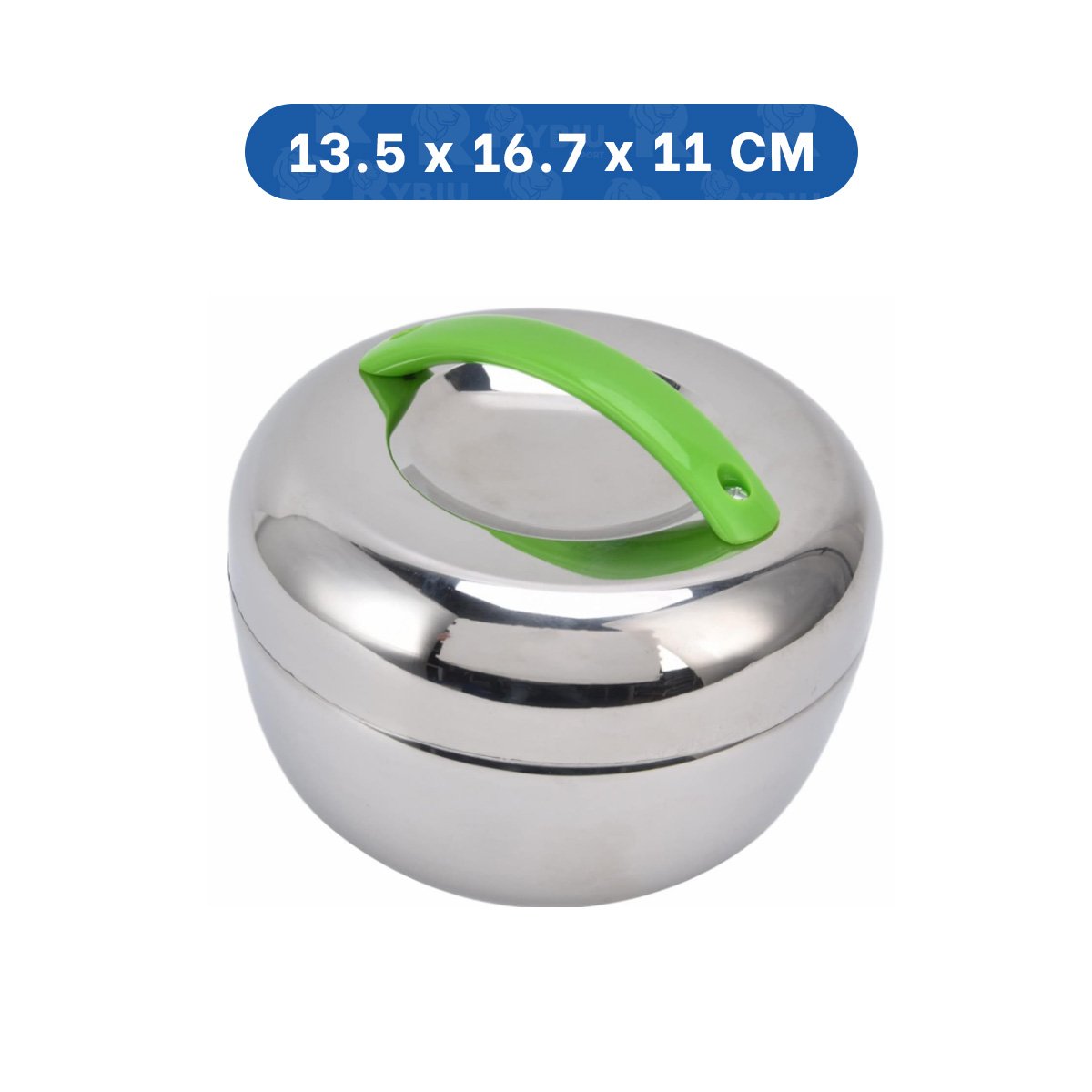 CONTENEDOR 1300 ML TERMO CIRCULAR ACERO VERDE CON TAPA Y LIGAS REGALO - 4