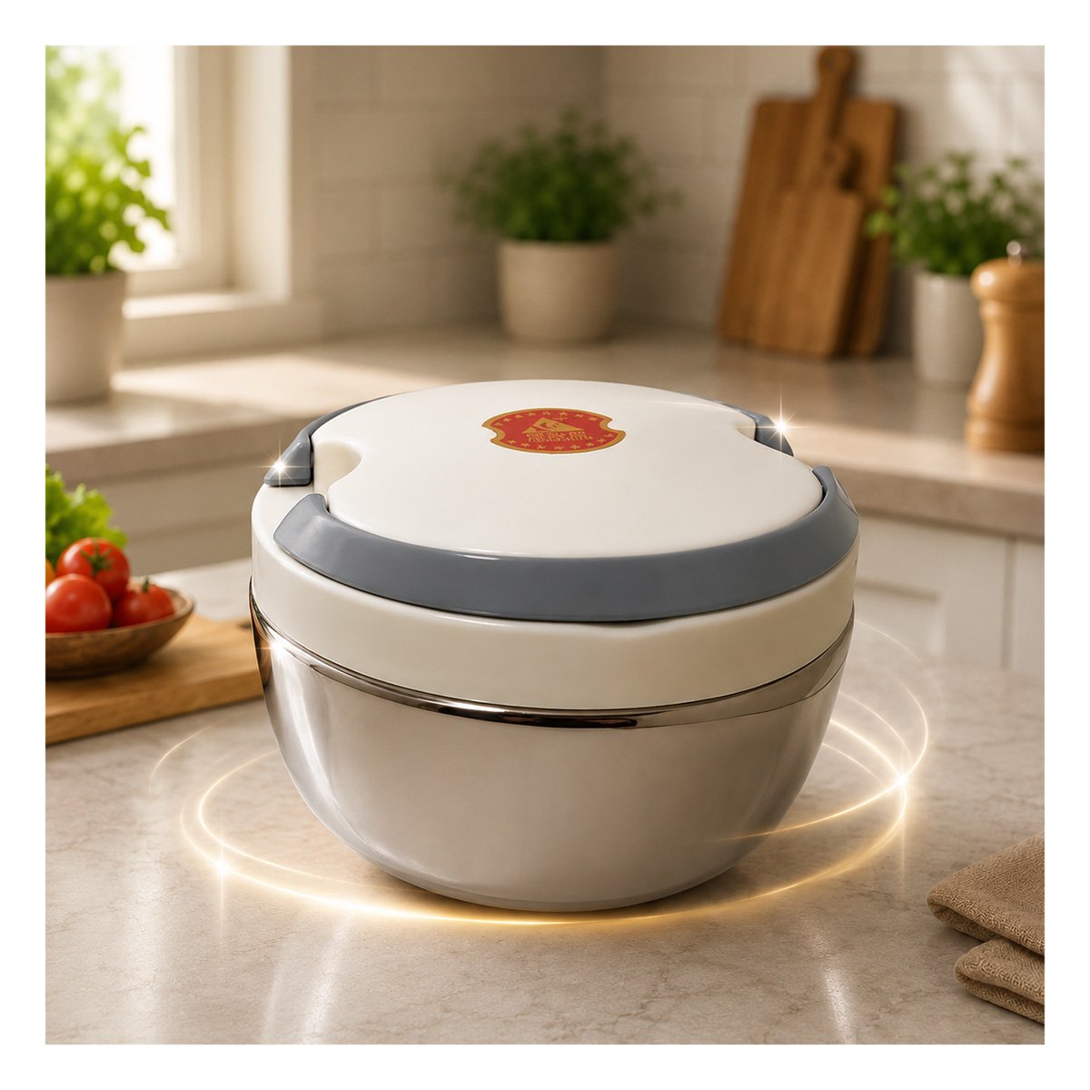PACK4 ENVASE ALIMENTARIO COLOR BLANCO CON CAPACIDAD DE 1200ML Y FORMA CIRCULAR YREGALO STICKER - 5