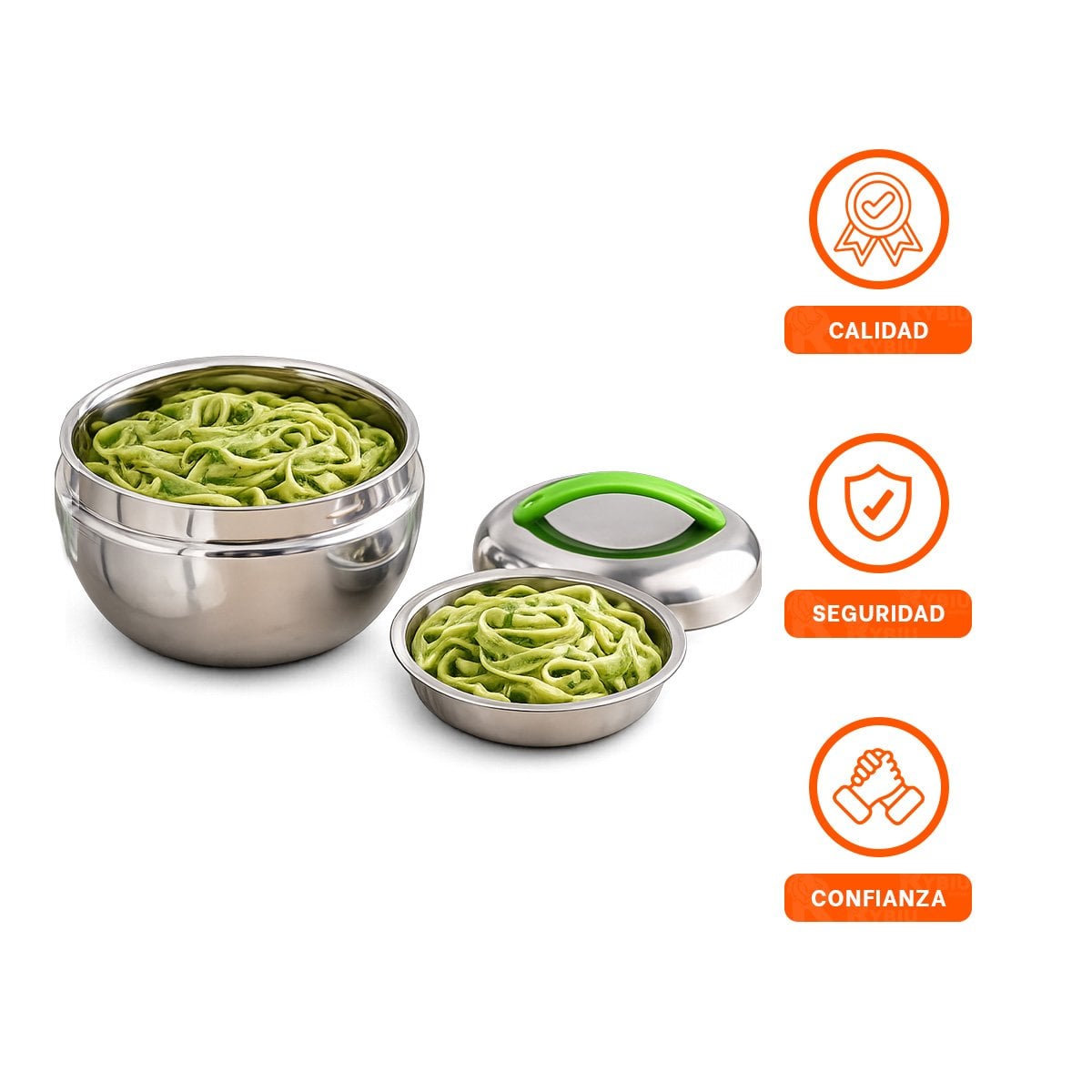 TAPER REUTILIZABLE 1300 ML ACERO VERDE PARA COCINA Y STICKY - 5