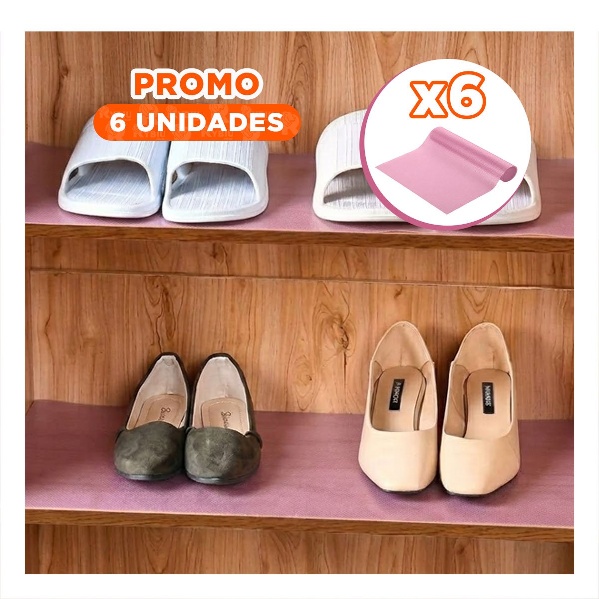 PACK6 TAPETE PARA ENCIMERA DE COCINA ANTIDESLIZANTE FUCSIA TRANSLUCIDO YPAPEL REGALO - 1