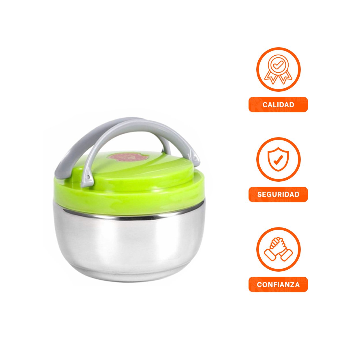 TAPER PARA LLEVAR ALMUERZOS 1200ML CIRCULAR CON ACABADO COLOR VERDE YSTICKY - 5