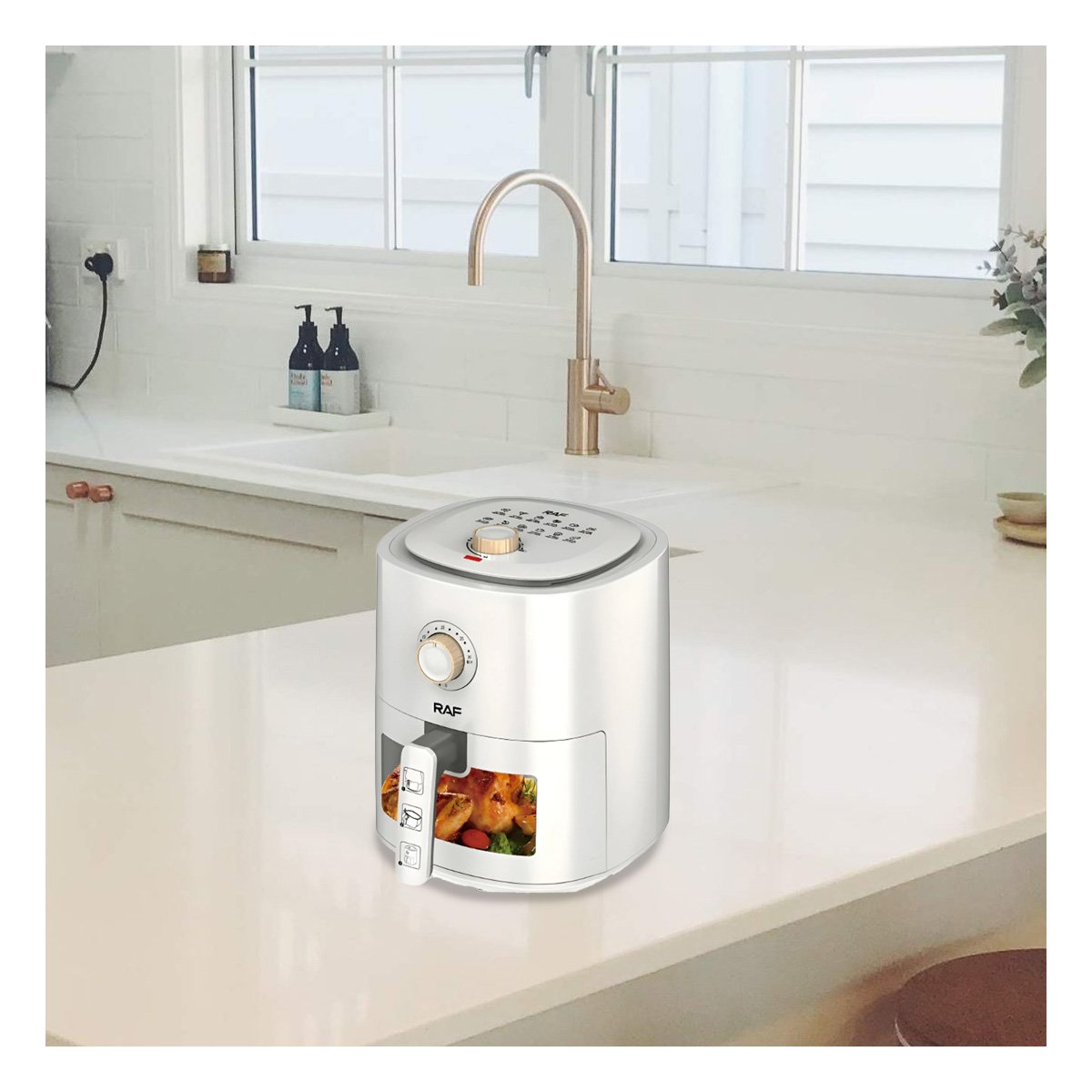 PACK2 ELECTRODOMESTICO DE AIRE 4L PARA PREPARAR SNACKS Y POSTRES COLOR BLANCO - 5