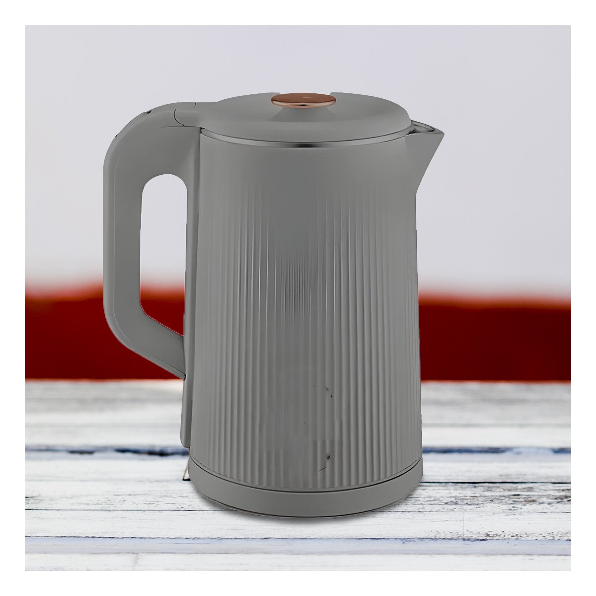 CALENTADOR ELECTRICO COMPACTO Y EFICIENTE COLOR PLOMO 2L PARA COCINA DIARIO YREGALO STICKER - 2