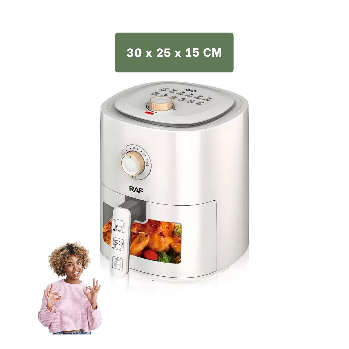 PACK2 FREIDORA DE AIRE 4L PARA COMIDAS CROCANTES SIN ACEITE COLOR BLANCO YPAPEL REGALO - 4