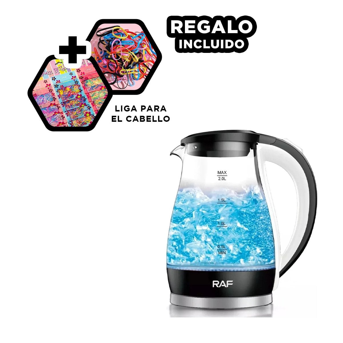 CAFETERA ELECTRICA DE VIDRIO NEGRO 2 L CON TAPA HERMETICA Y ENCENDIDO FACIL YLIGAS REGALO - 2