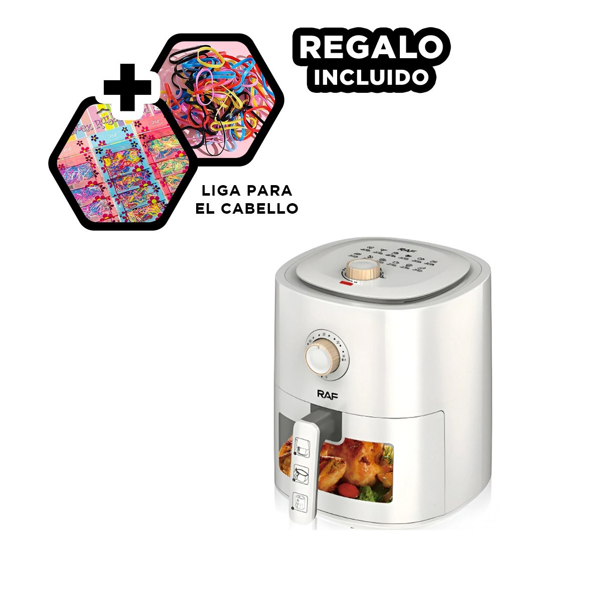 FREIDORA DE AIRE 4L BLANCO CON FUNCION MULTIFUNCION PARA CASA YLIGAS REGALO - 2