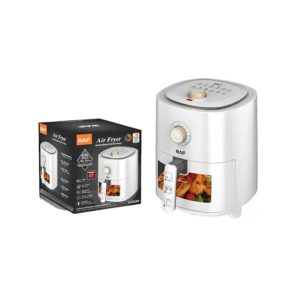 FREIDORA DE AIRE 4L BLANCO CON FUNCION MULTIFUNCION PARA CASA YLIGAS REGALO - 5