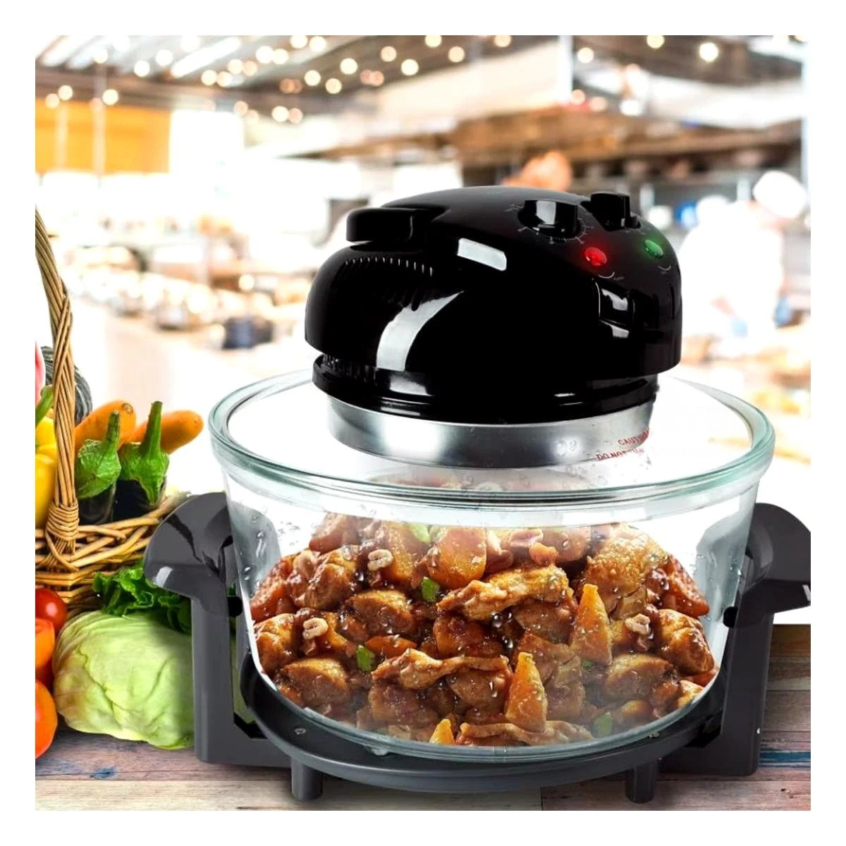 HORNO DE AIRE 3 EN 1 12 LITROS TRANSPARENTE Y COLOR NEGRO EFICIENTE Y MODERNO YSTICKY - 5