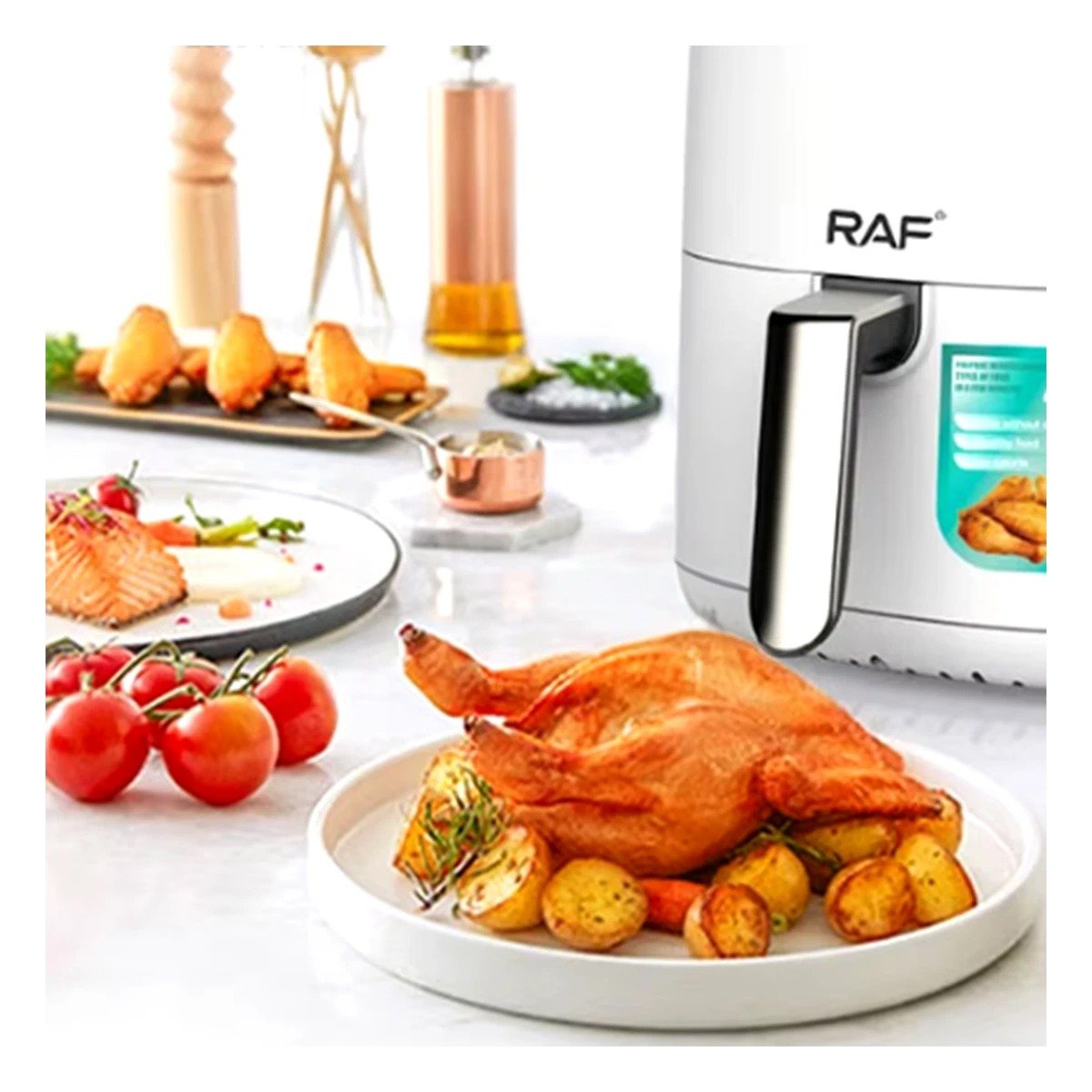 COCINA DE AIRE 4L PARA COMIDAS RAPIDAS Y FAMILIARES COLOR BLANCO YSTICKY - 5