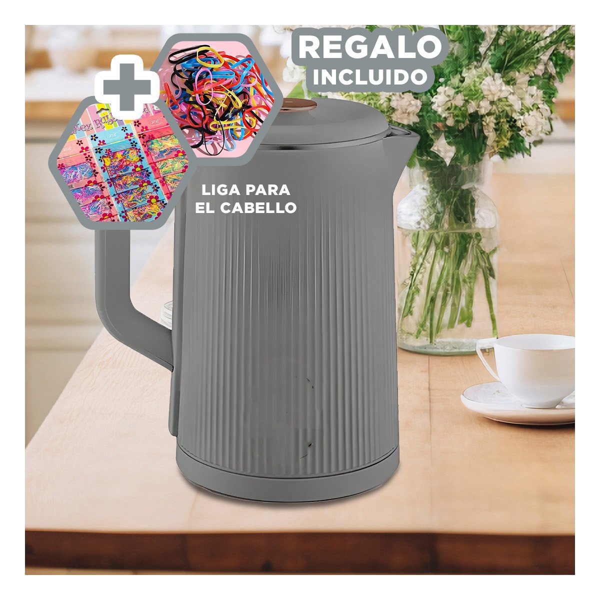 OLLA ELECTRICA MODERNA Y VERSATIL 2L PARA HERVIR AGUA PLOMO YLIGAS REGALO - 2