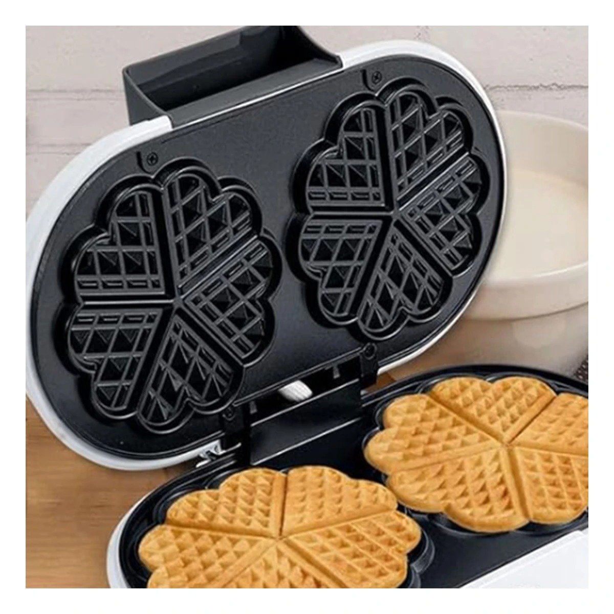 WAFLERA DOBLE CON PLACAS ANTIADHERENTES COLOR BLANCO PARA COCINA - 5