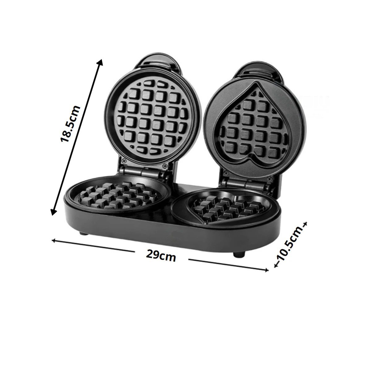 PACK2 TOSTADORA DOBLE MINI CIRCULAR Y CORAZON COLOR NEGRO CON USO DIARIO - 4