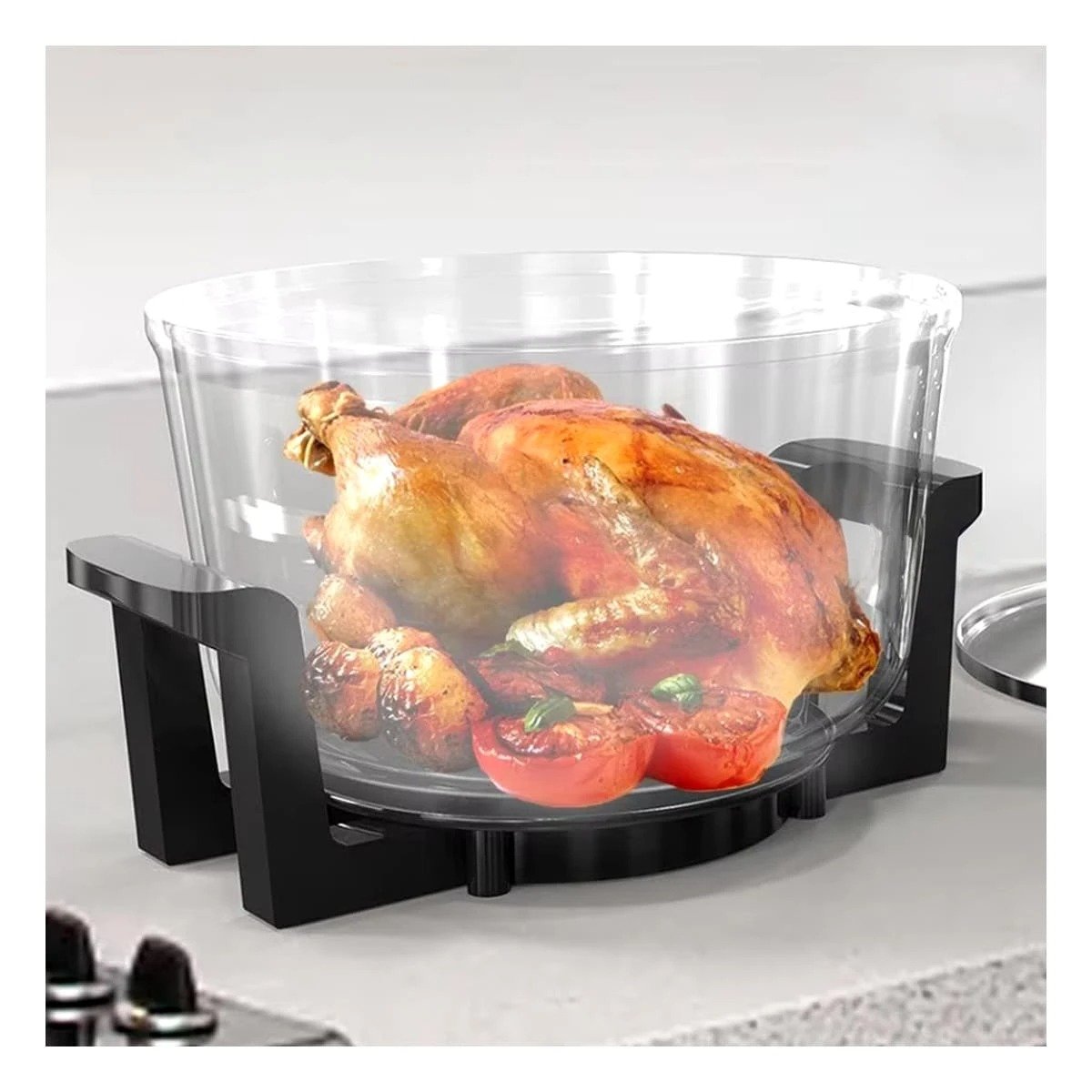 FREIDORA 3 EN 1 12 LITROS TRANSPARENTE Y COLOR NEGRO PARA USO DIARIO EN CASA - 5
