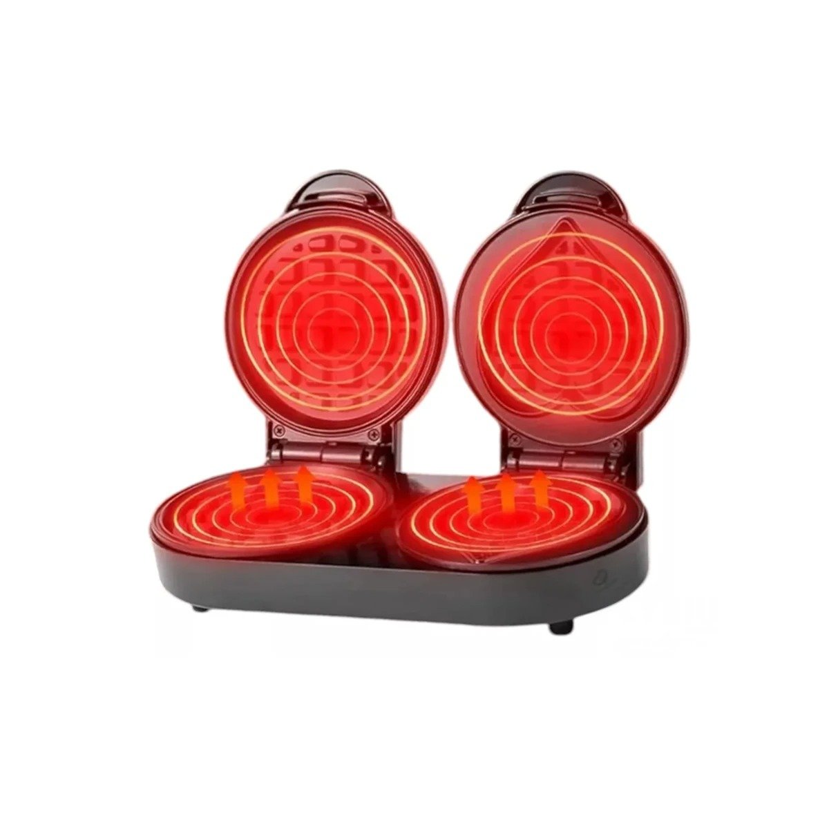 PACK4 TOSTADORA ELECTRICA MINI DOBLE CORAZON Y CIRCULAR NEGRO PARA COCINA YPAPEL REGALO - 3
