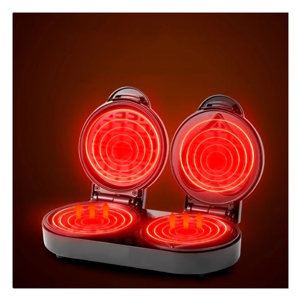 TOSTADORA ELECTRICA DOBLE CIRCULAR Y CORAZON NEGRO PARA HOGAR YPAPEL REGALO - 1