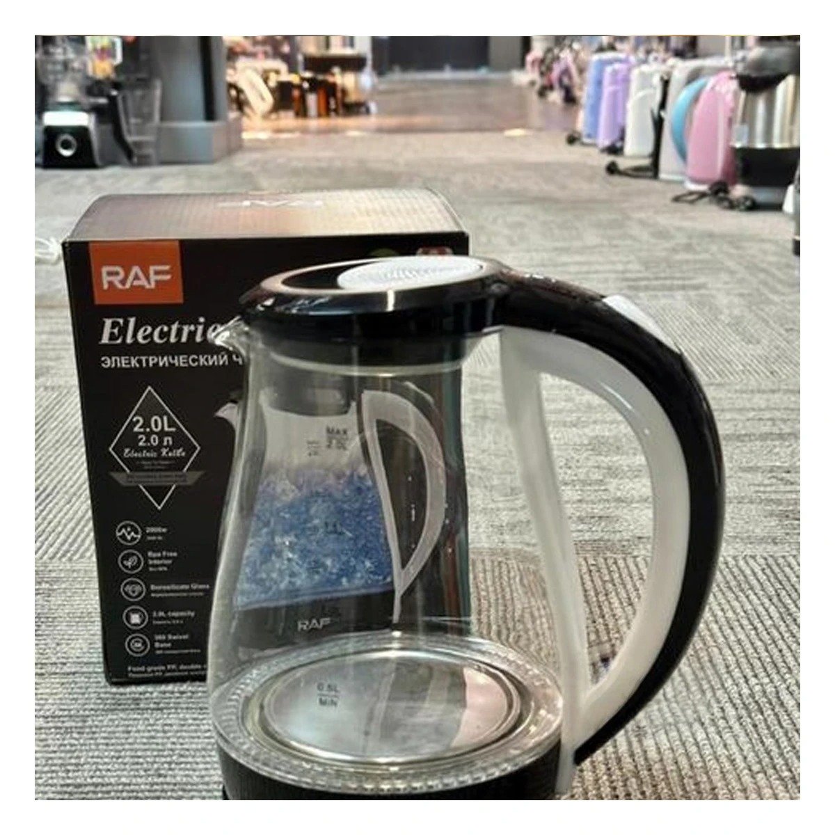 PACK2 TETERA ELECTRICA DE 2 L VIDRIO CON NEGRO SISTEMA DE SEGURIDAD RAPIDO - 3