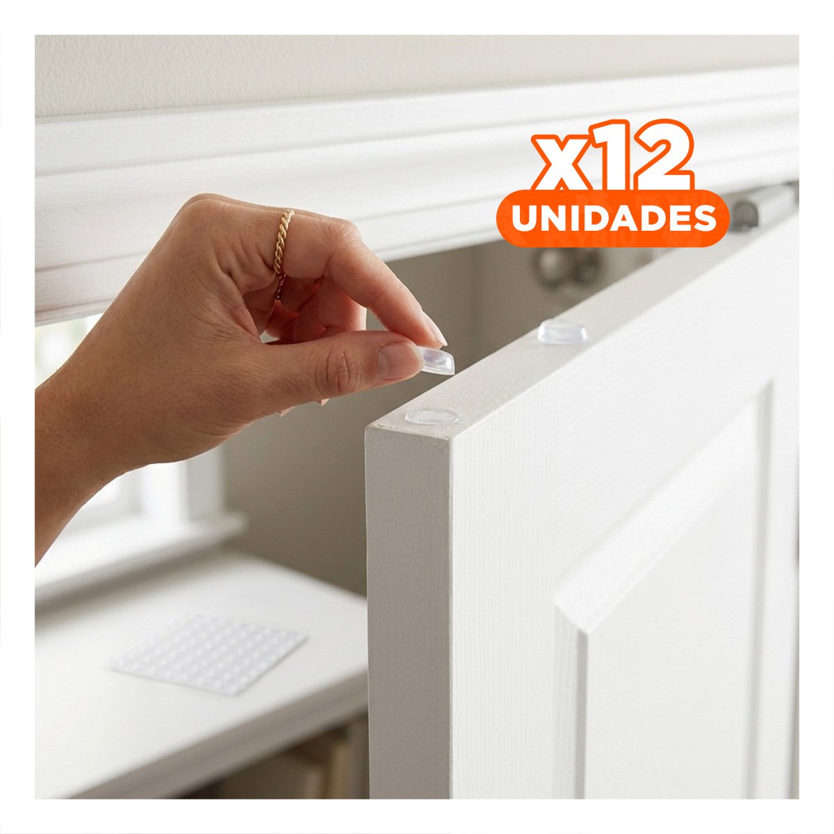 PACK12 TAPONES TRANSPARENTES 100 PIEZAS DE SILICONA PARA PUERTAS CASA YREGALO STICKER - 1