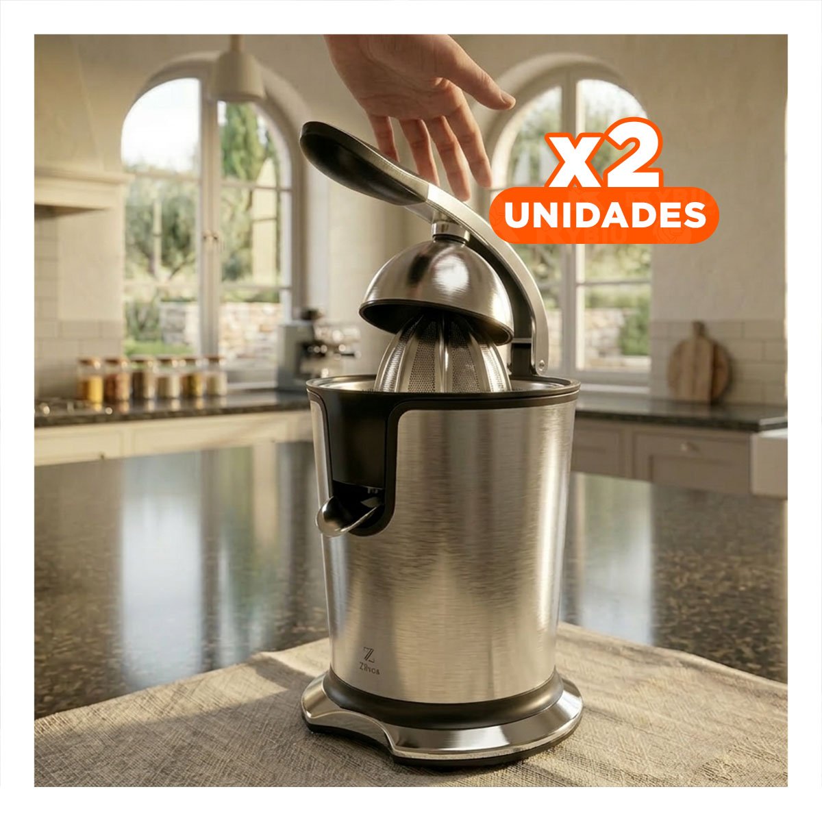 PACK2 EXTRACTOR ELECTRICO DE CITRUS 400 ML PLATEADO PARA COCINA Y USO DIARIO - 1