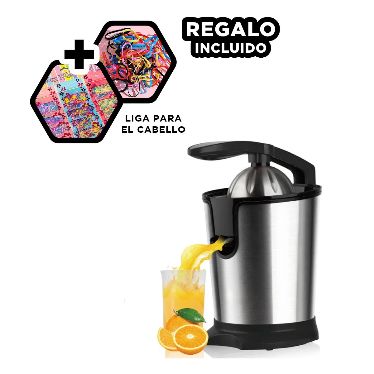 PRENSA ELECTRICA DE NARANJA 400 ML PLATEADO PARA JUGOS NATURALES YLIGAS REGALO - 2