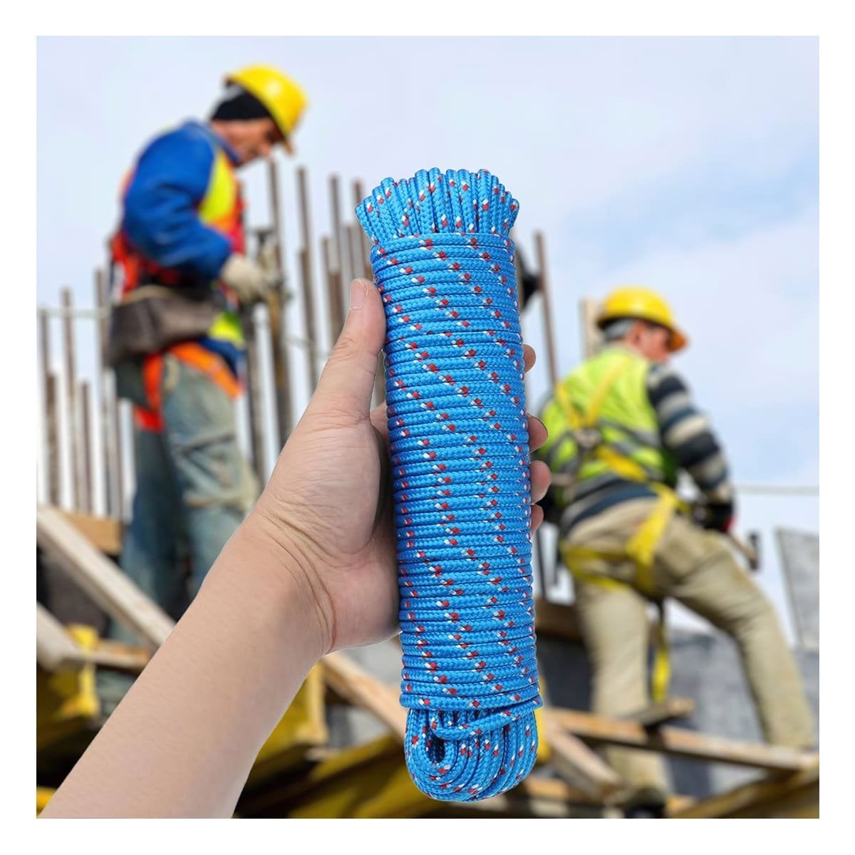PACK2 CUERDA 4M X 4CM AZUL PARA AMARRE Y SUJECION EN CAMPING Y EXTERIOR - 5