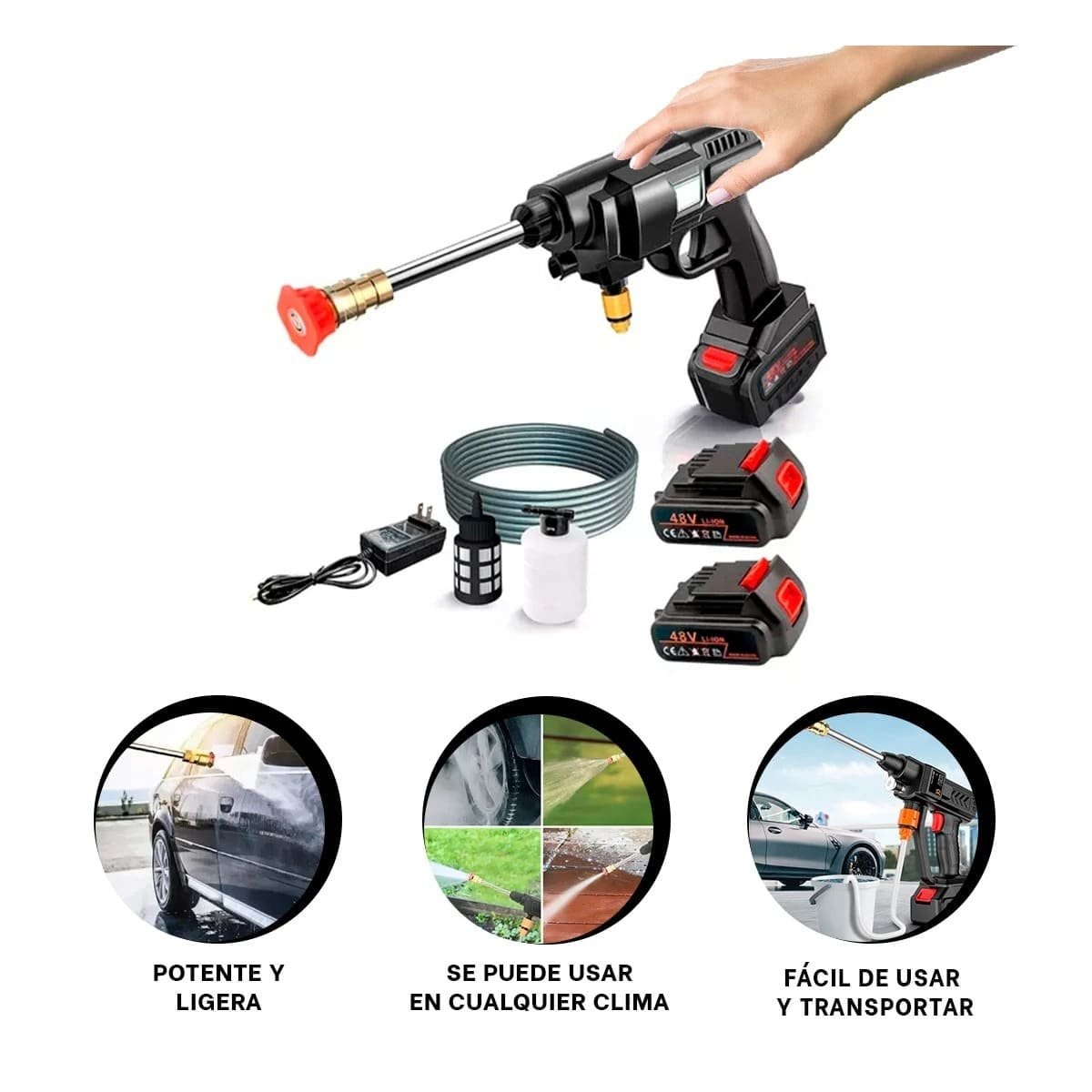 PACK2 HIDROLAVADORA DE ALTA PRESION PARA AUTO CON FUNCION DURADERA - 5