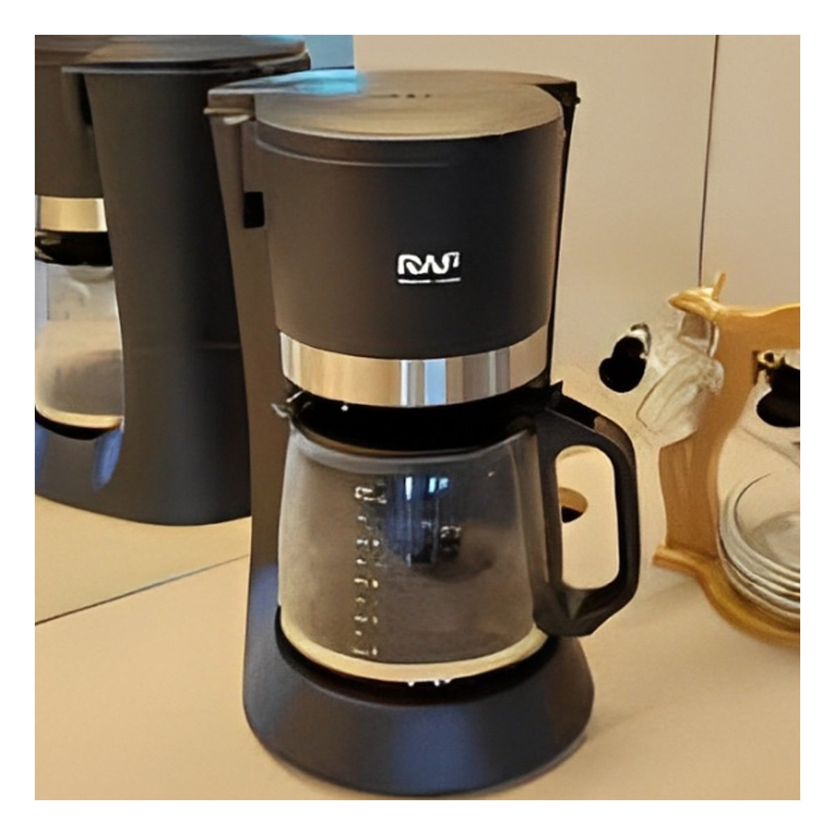 PACK4 MÁQUINA POTENTE NEGRO PARA PREPARAR CAFÉ FRESCO EN CASA 1.2L YPAPEL REGALO - 2