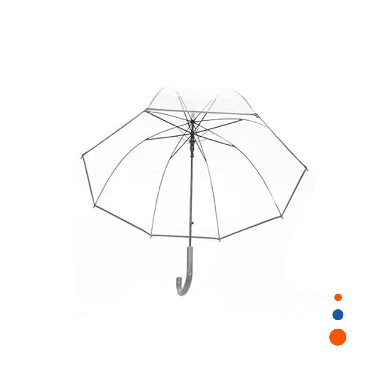 PACK4 UMBRELA DE MANGO LARGO TRANSPARENTE CON BORDE NEGRO RESISTENTE AL AGUA YPAPEL REGALO - 3