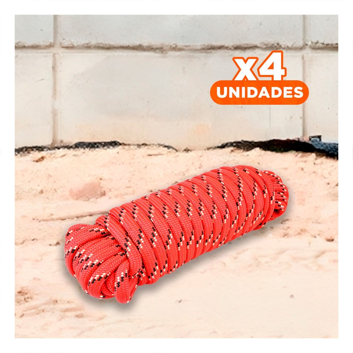 PACK4 TRENZA TEXTIL 4M X 4CM ROJO PARA SUJECION EN CASA YREGALO STICKER - 1