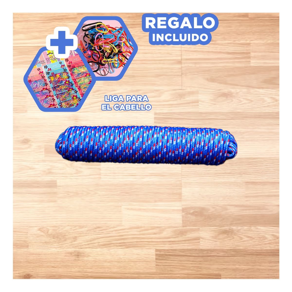 CORDEL 4M X 4CM AZUL DE ALTA RESISTENCIA PARA CAMPING Y USO DIARIO YLIGAS REGALO - 2