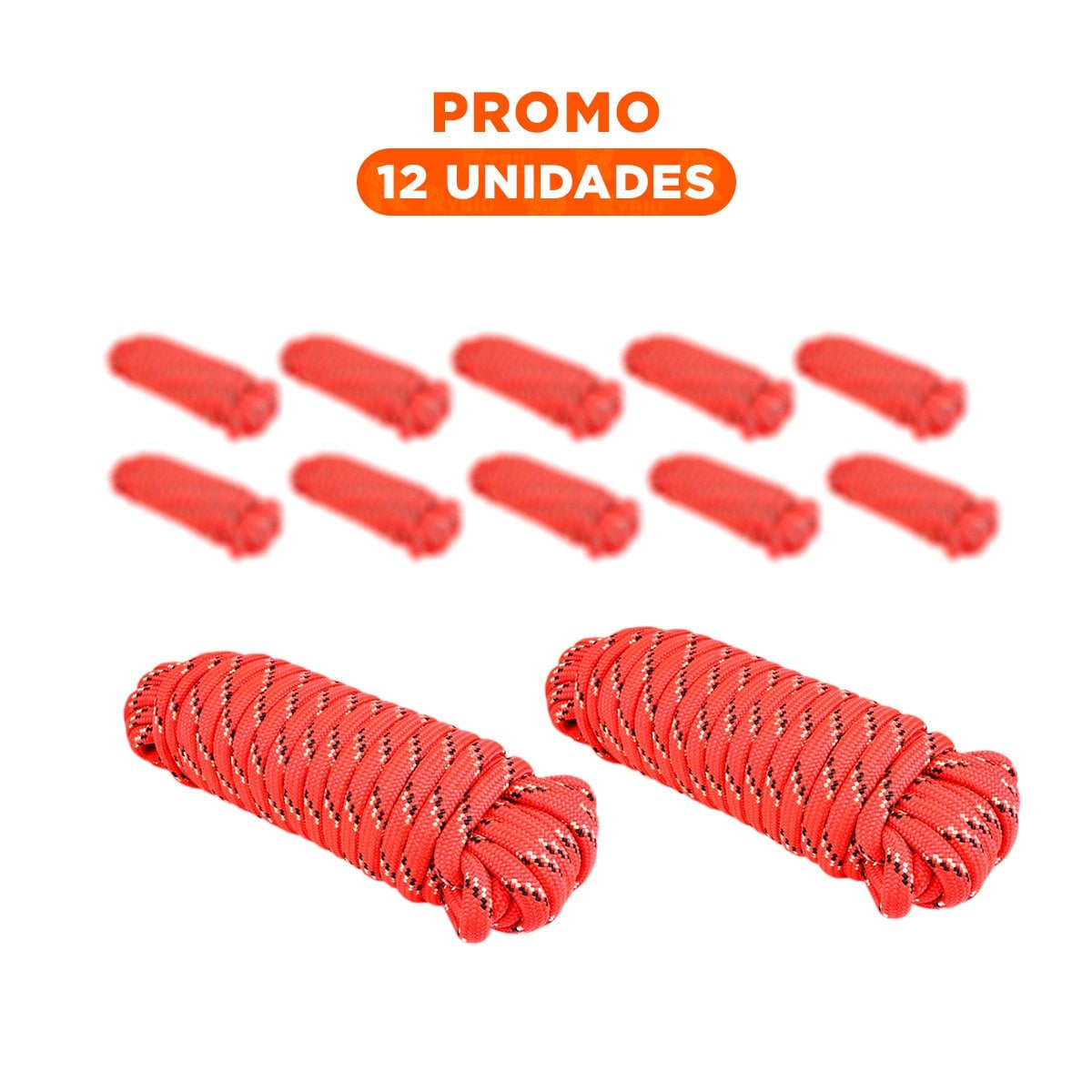PACK12 CORDEL REFORZADO 4M X 4CM ROJO PARA AJUSTE EN CASA - 1