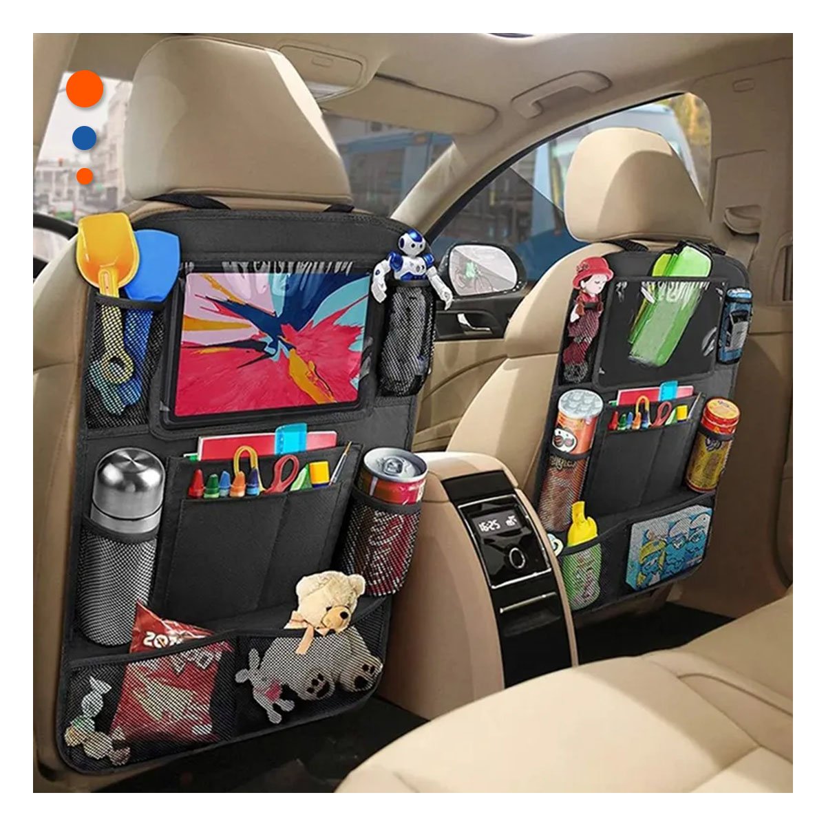 ACCESORIO ORGANIZADOR PARA RESPALDO DE ASIENTO DE COCHE NEGRO FUNCIONAL YLIGAS REGALO - 3