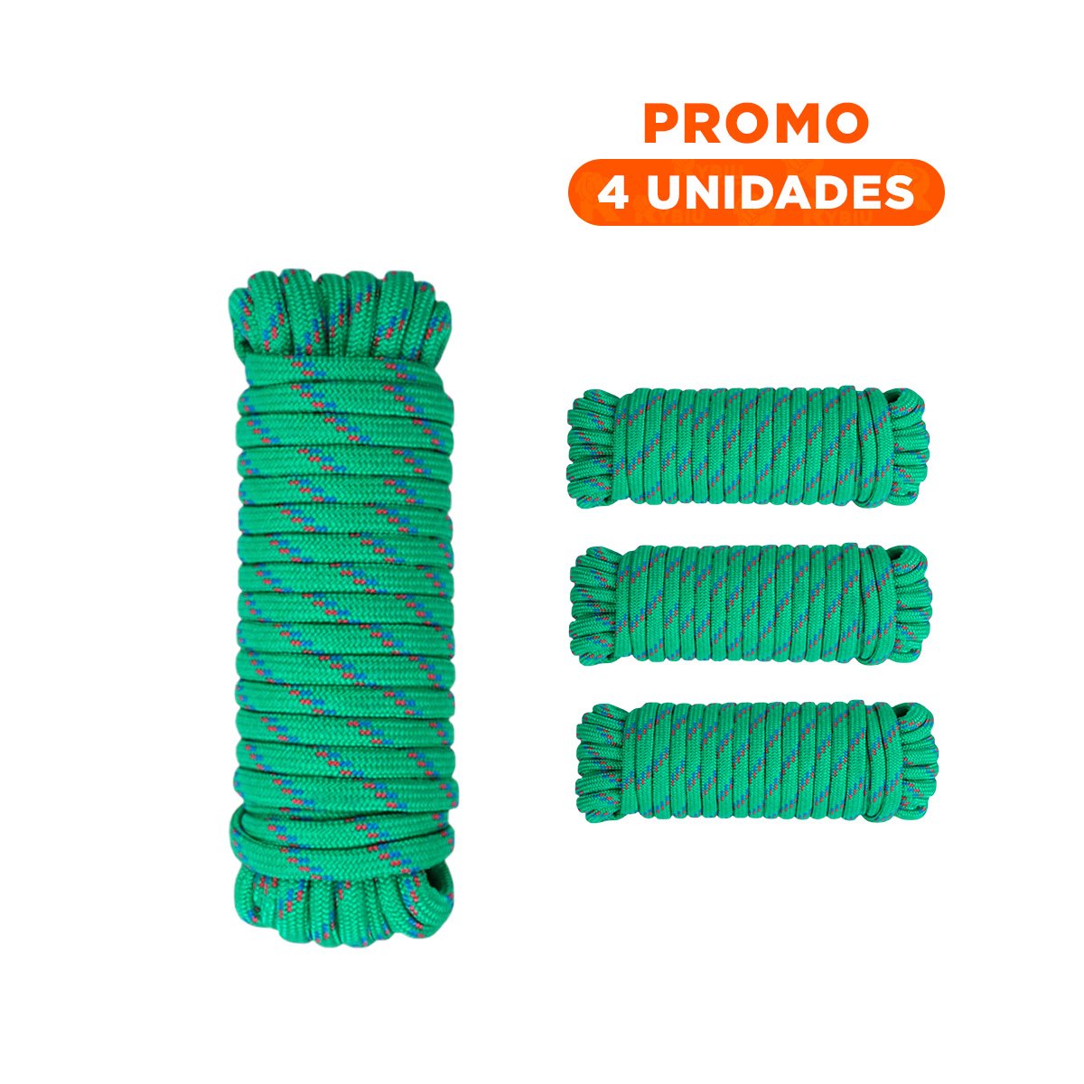 PACK4 CORDEL 4M X 4CM VERDE FIRME PARA AMARRE EN ACTIVIDADES OUTDOOR - 1