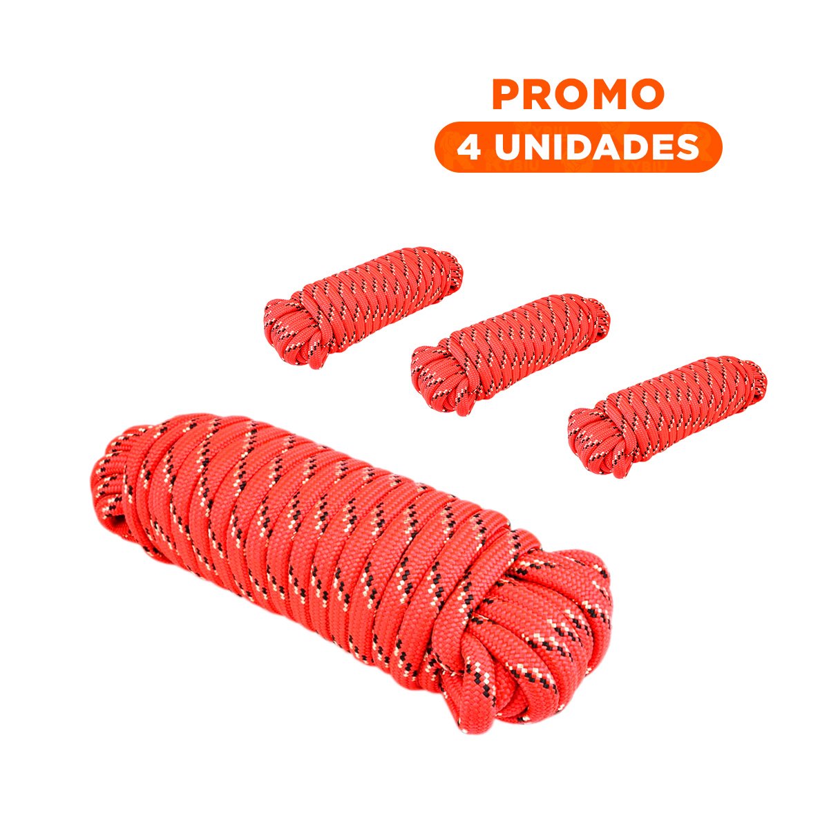 PACK4 LINEA TEXTIL 4M X 4CM ROJO PARA AMARRE EN HOGAR - 1