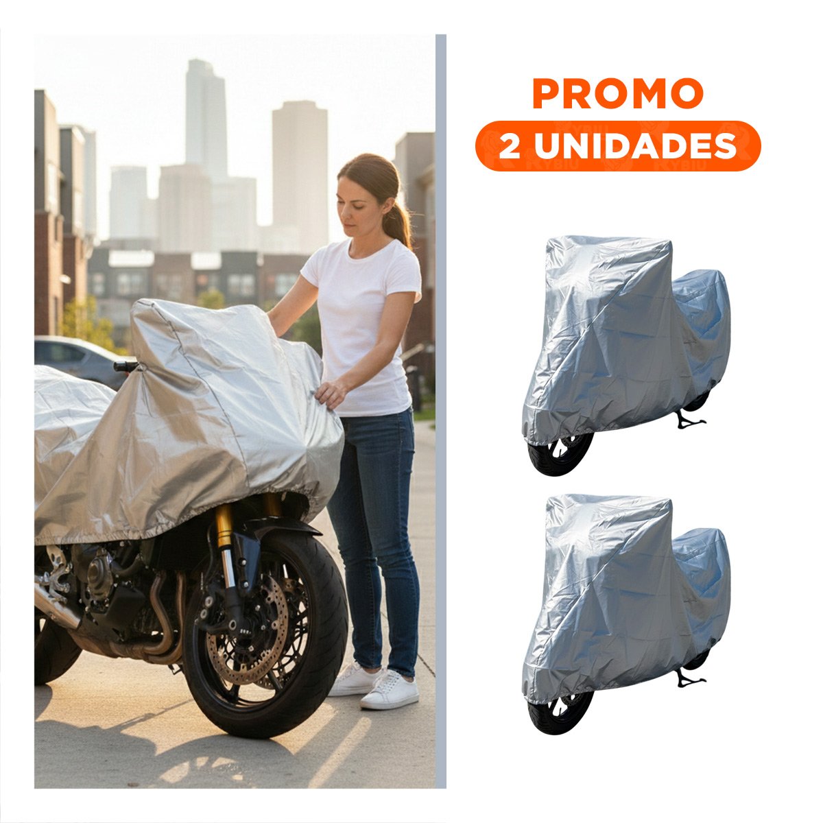 PACK2 CUBIERTAS PARA MOTO RESISTENTES AL POLVO Y HUMEDAD YREGALO STICKER - 1