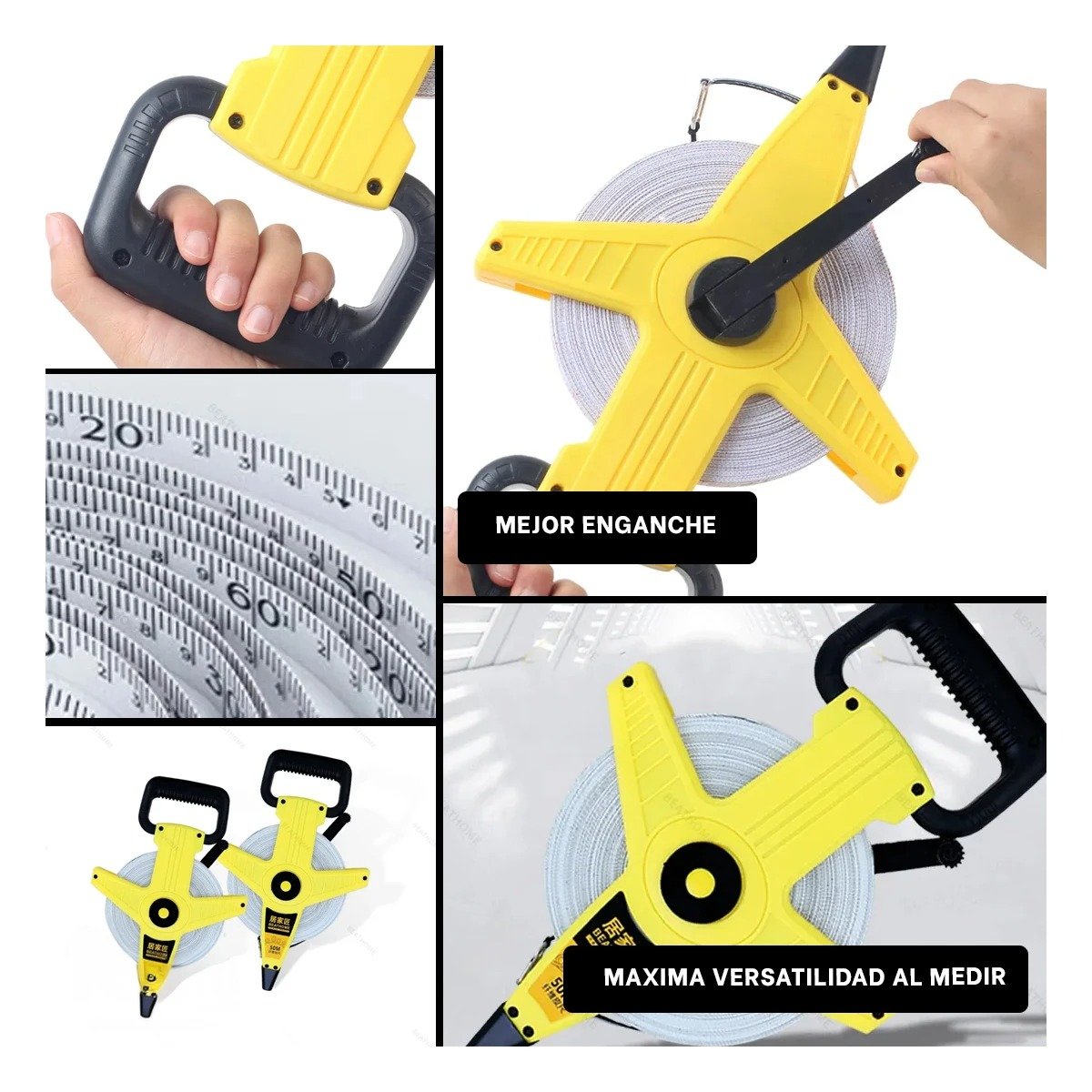 INSTRUMENTO DE MEDICION 50MT CON ASA AMARILLO PRACTICA YSTICKY - 2