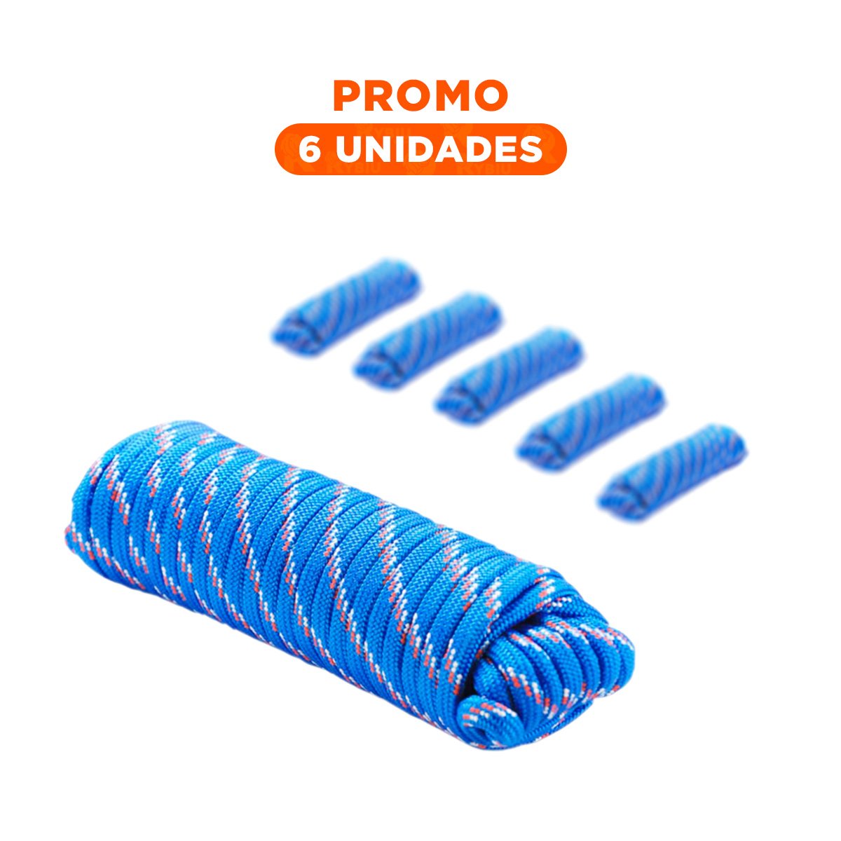 PACK6 CORDEL 4M X 4CM AZUL RESISTENTE PARA TRABAJO Y SUJECION EXTERIOR YREGALO STICKER - 1