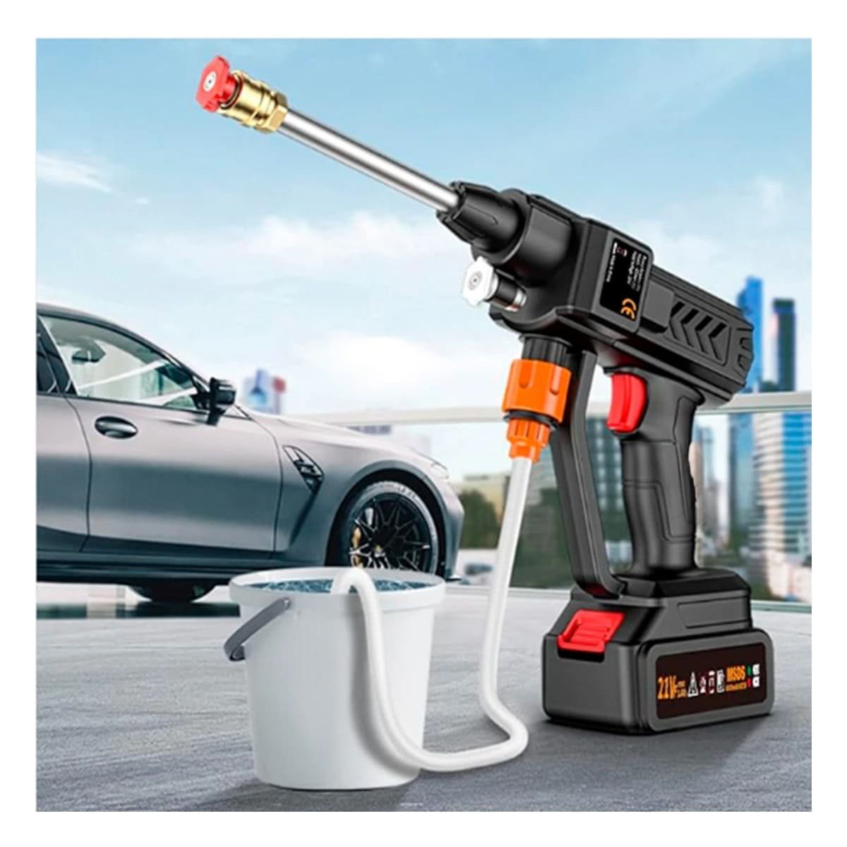 HIDROLAVADORA PORTATIL PARA AUTO CON SISTEMA MODERNO Y ALTA CALIDAD YLIGAS REGALO - 3