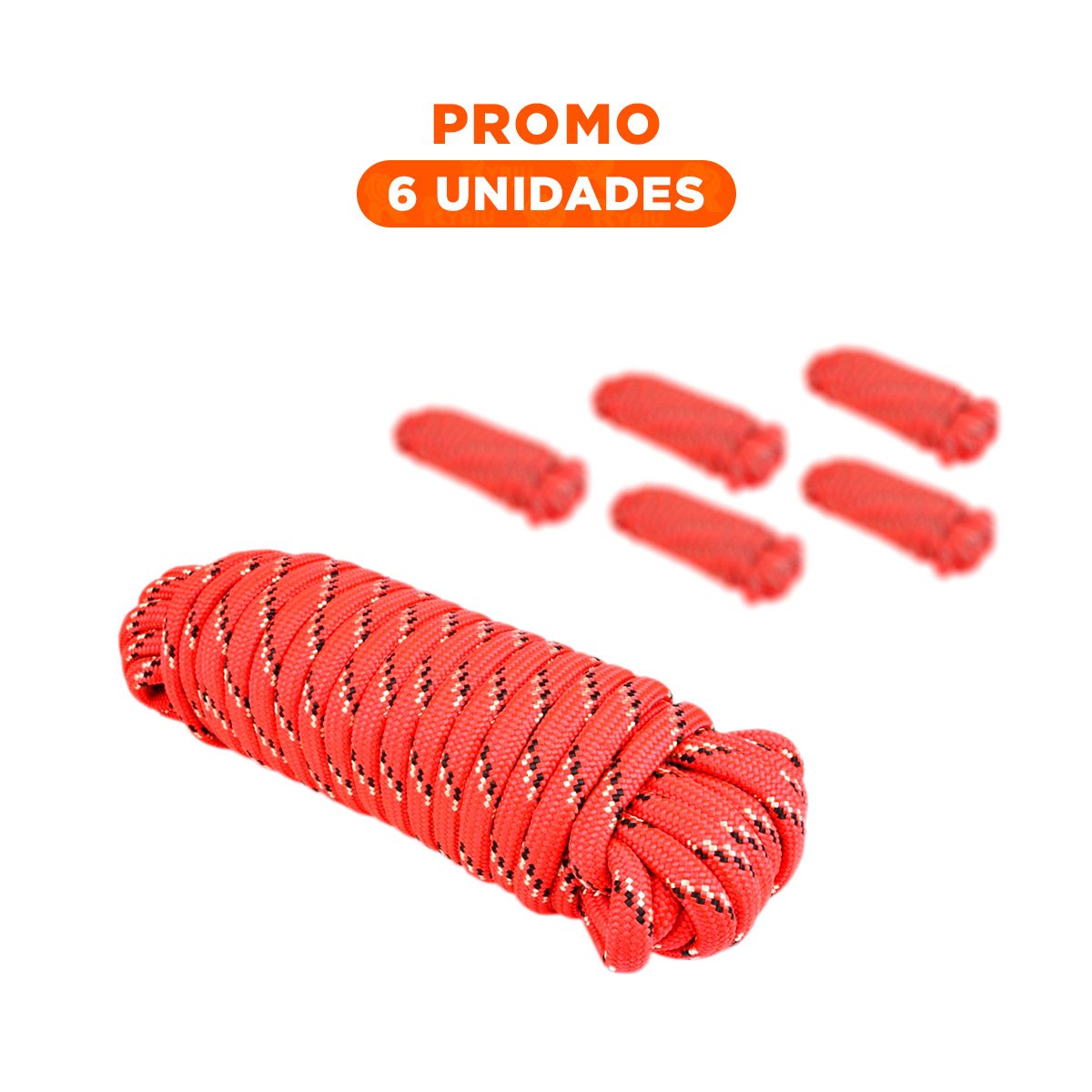 PACK6 MECATE DE TRABAJO 4M X 4CM ROJO PARA SUJECION EN CONSTRUCCION YREGALO STICKER - 1