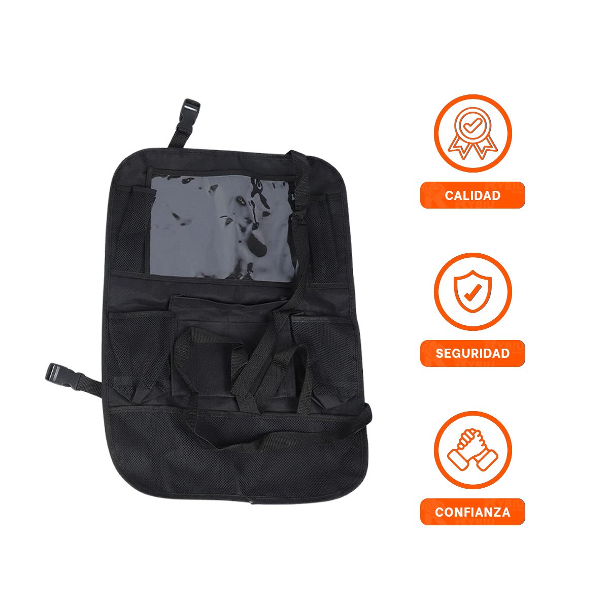 ORGANIZADOR TRASERO DE ASIENTO DE COCHE NEGRO PARA ORDENAR ACCESORIOS YSTICKY - 5