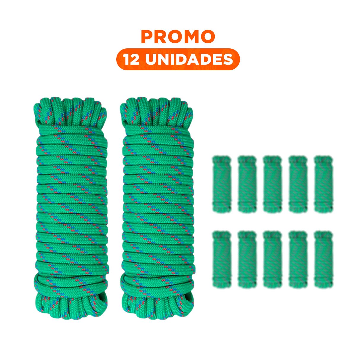 PACK12 LINEA 4M X 4CM VERDE FUERTE PARA AMARRE EN HOGAR Y EXTERIOR - 1