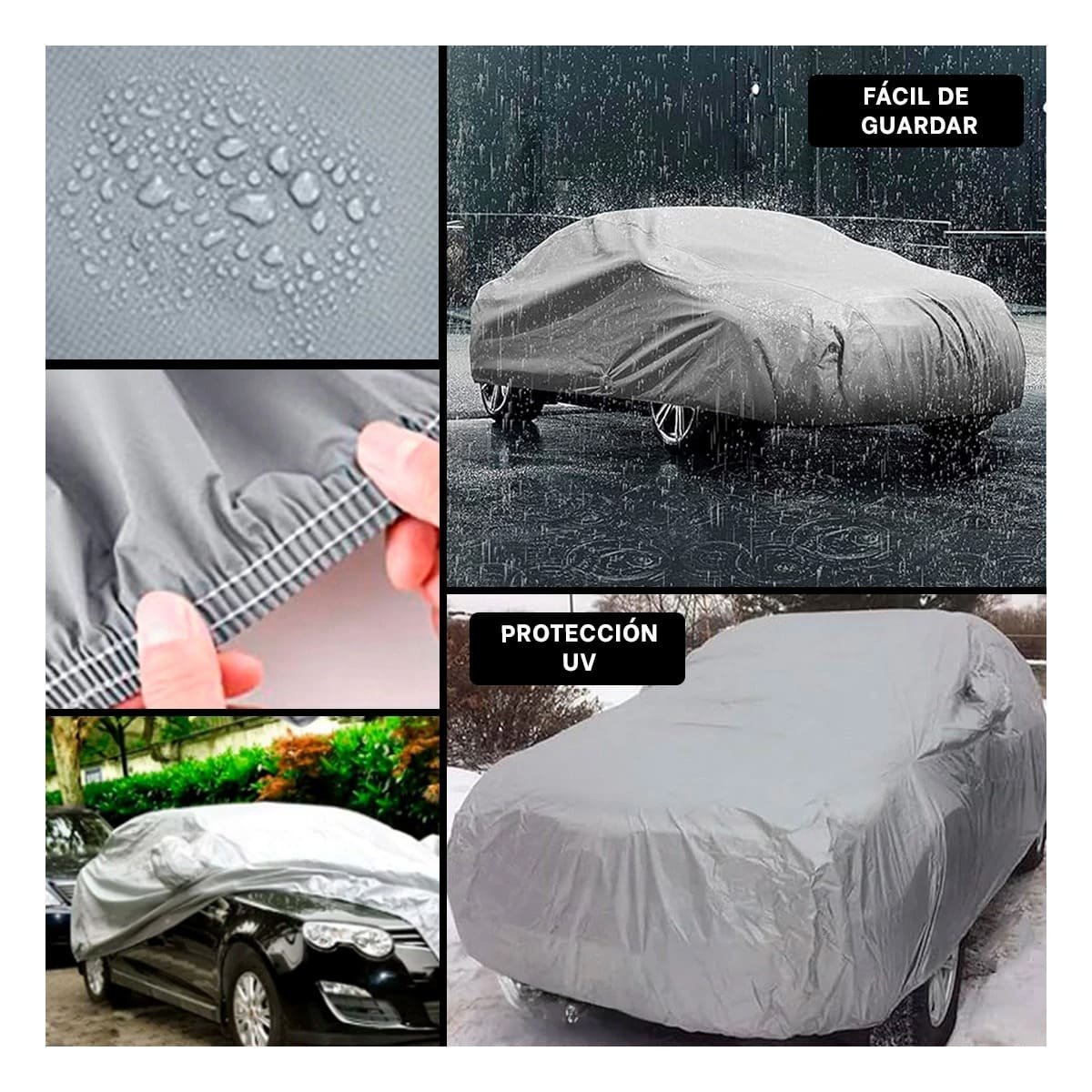 CUBIERTA PARA AUTO L 480X175X120CM GRIS IMPERMEABLE DE ALTA CALIDAD YLIGAS REGALO - 1