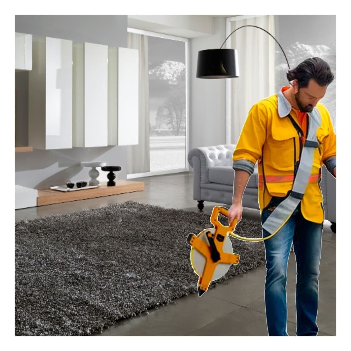 PACK4 METRO PROFESIONAL 50MT CON ASA AMARILLO ERGONOMICA - 5