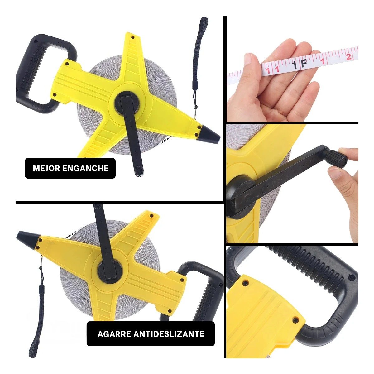 HERRAMIENTA DE MEDICION 50MT CON ASA AMARILLO PARA CAMPO YLIGAS REGALO - 1