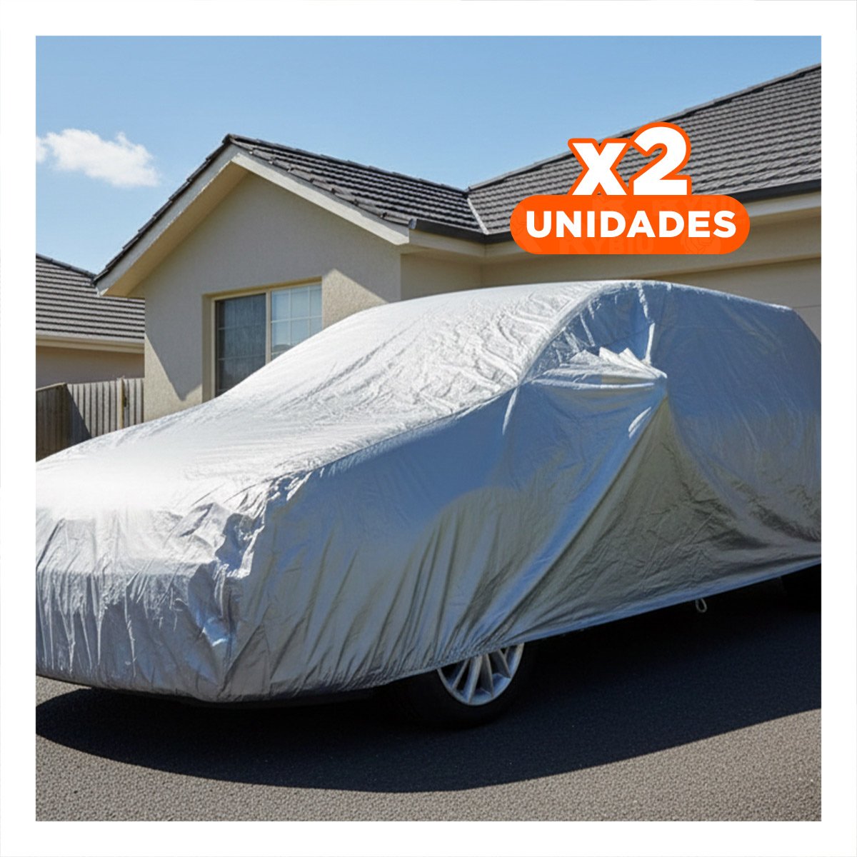 PACK2 FUNDA AUTOMOTRIZ L 480X175X120CM GRIS PARA CUIDADO EXTERIOR - 1