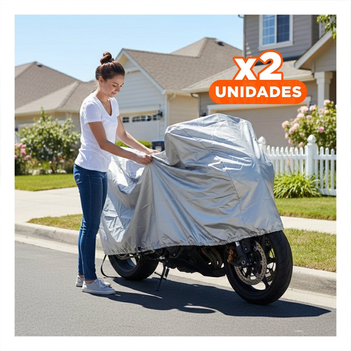PACK2 COBERTORES PARA MOTO CON PROTECCION CONTRA LLUVIA Y SOL YPAPEL REGALO - 1