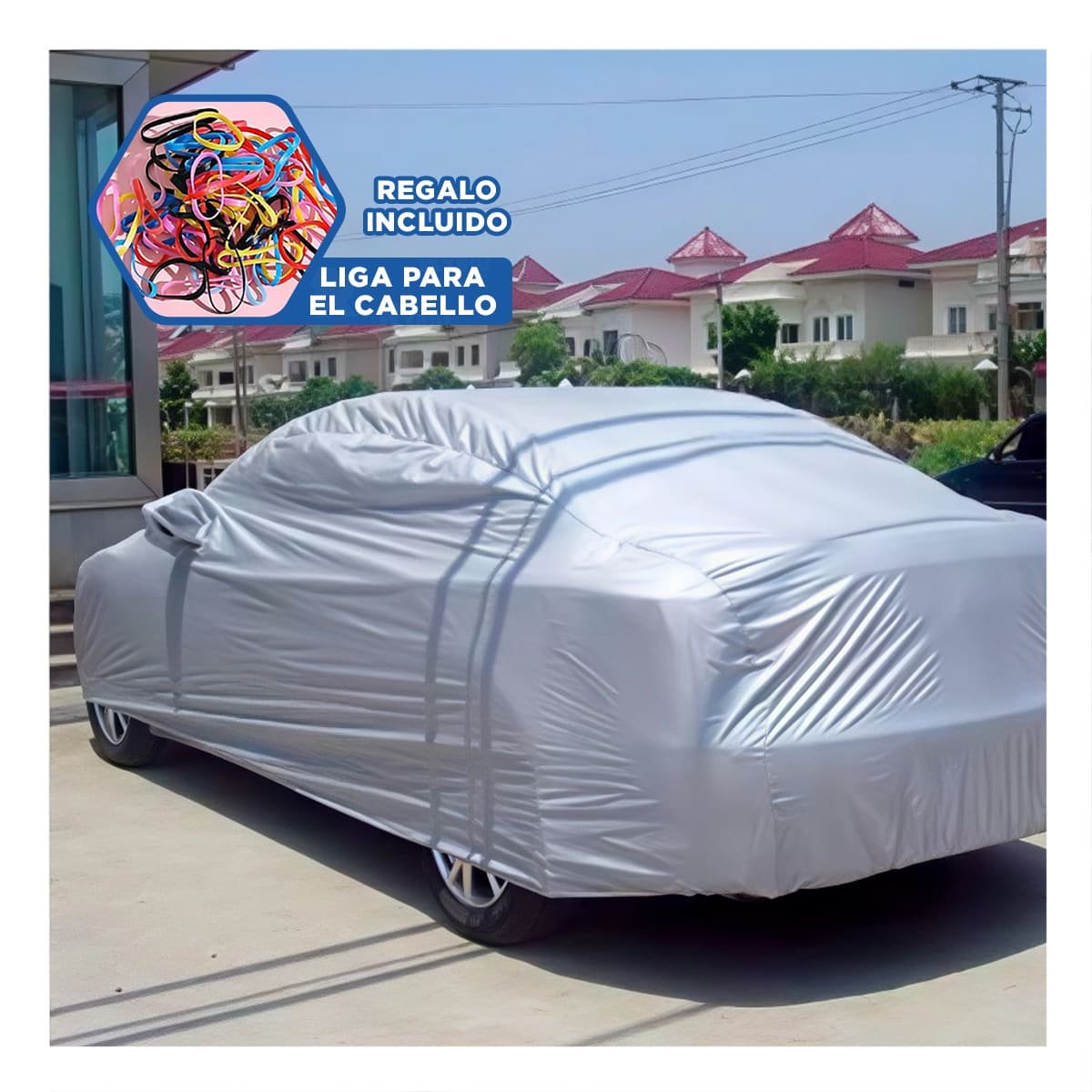FORRO PARA AUTO XL 540X175X120CM GRIS COBERTOR AMPLIO CONTRA POLVO Y LLUVIA YLIGAS REGALO - 2